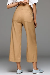 The Colette Linen Blend Crop Wide-Leg Pants by Maeve