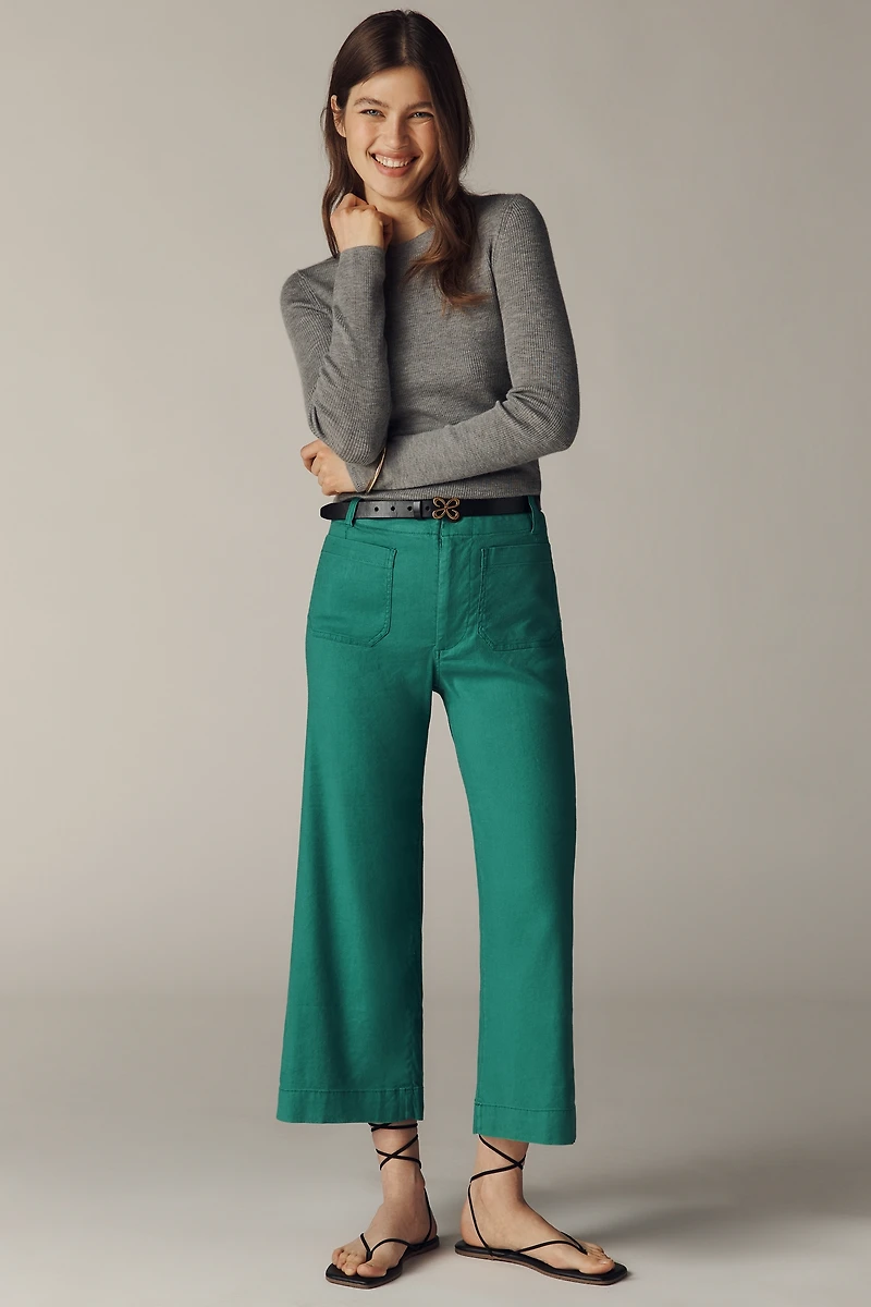 Colette European Linen Stretch Wide Leg Pants