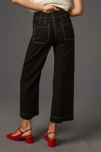 The Colette Crop Wide-Leg Pants by Maeve: Contrast-Stitch Edition
