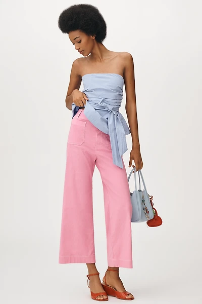The Colette Crop Wide-Leg Pants by Maeve: Contrast-Stitch Edition