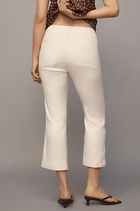 Maeve Linen 70s Slim Crop Pants