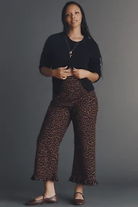 The Colette Ruffle-Hem Crop Wide-Leg Pants by Maeve