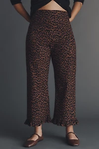 The Colette Ruffle-Hem Crop Wide-Leg Pants by Maeve