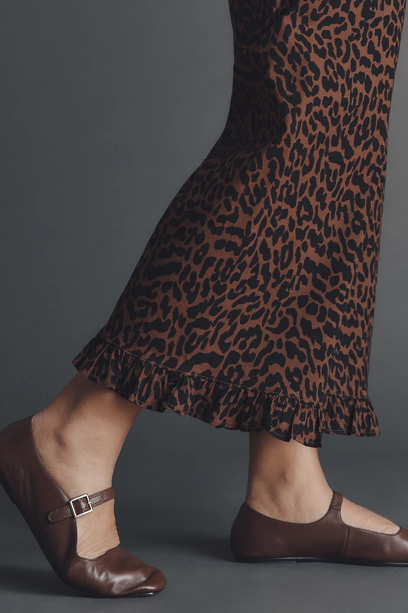 The Colette Ruffle-Hem Crop Wide-Leg Pants by Maeve