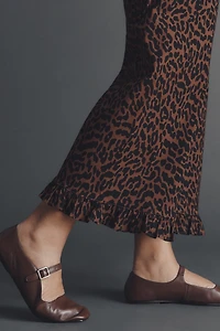 The Colette Ruffle-Hem Crop Wide-Leg Pants by Maeve