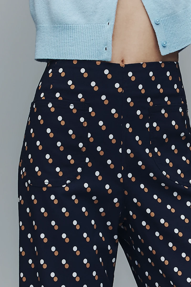 The Colette Ruffle-Hem Crop Wide-Leg Pants by Maeve