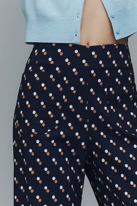 The Colette Ruffle-Hem Crop Wide-Leg Pants by Maeve