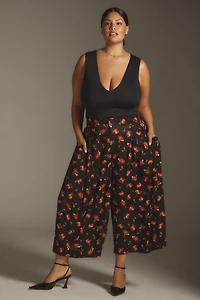 Maeve Printed Pleated A-Line Culottes