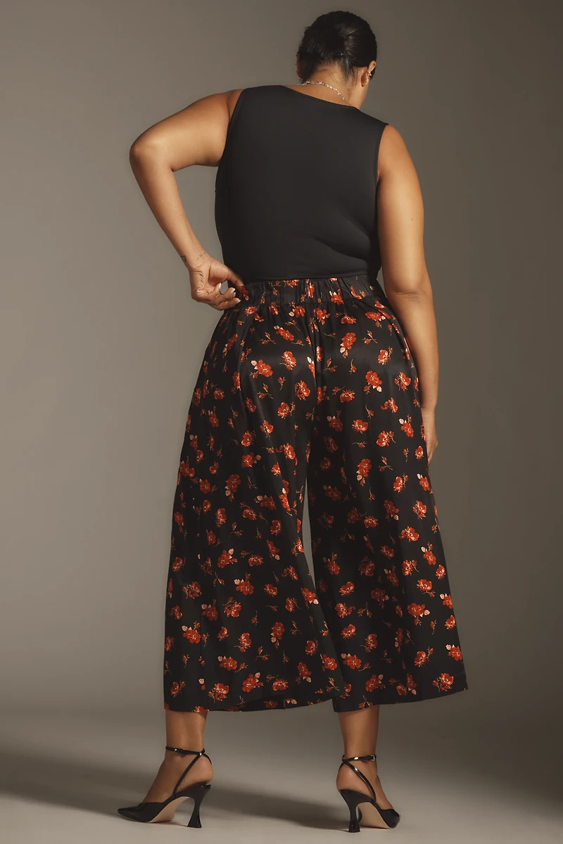 Maeve Printed Pleated A-Line Culottes