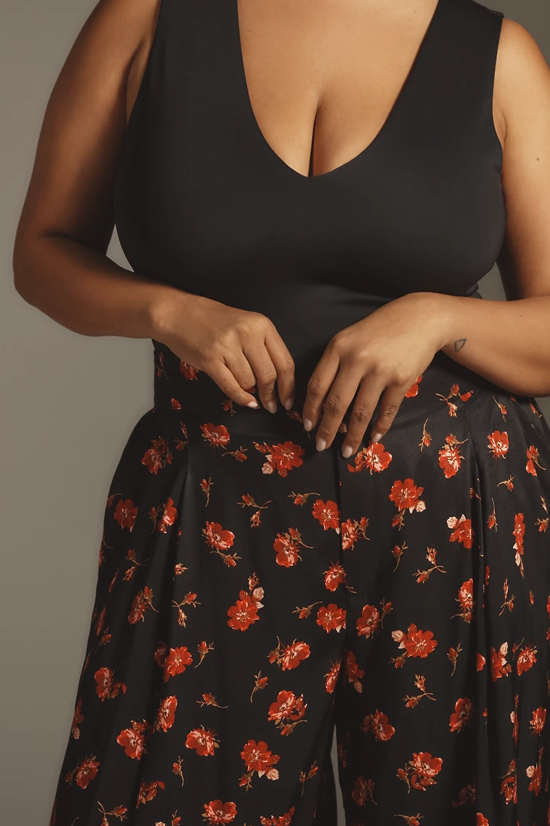 Maeve Printed Pleated A-Line Culottes