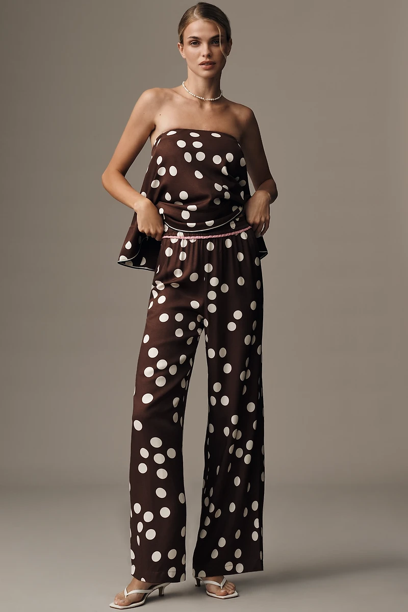 The Brooklin Printed Wide-Leg Pull-On Pants