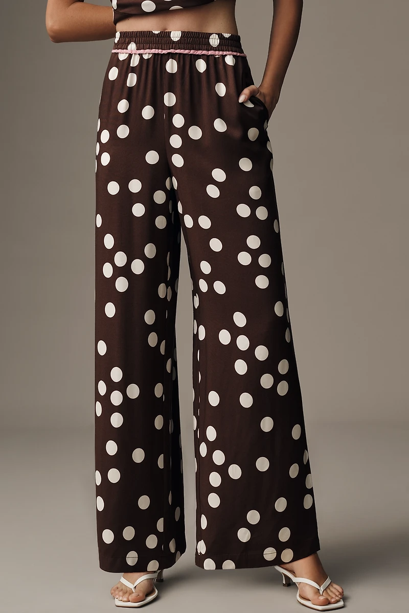 The Brooklin Printed Wide-Leg Pull-On Pants