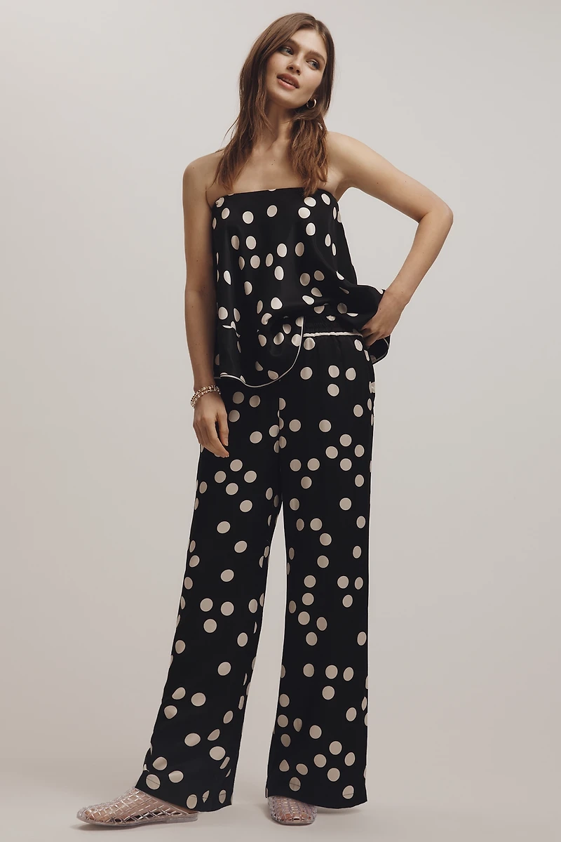 The Brooklin Printed Wide-Leg Pull-On Pants