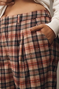 The Avery Sparkle Pleated Wide-Leg Trousers by Maeve