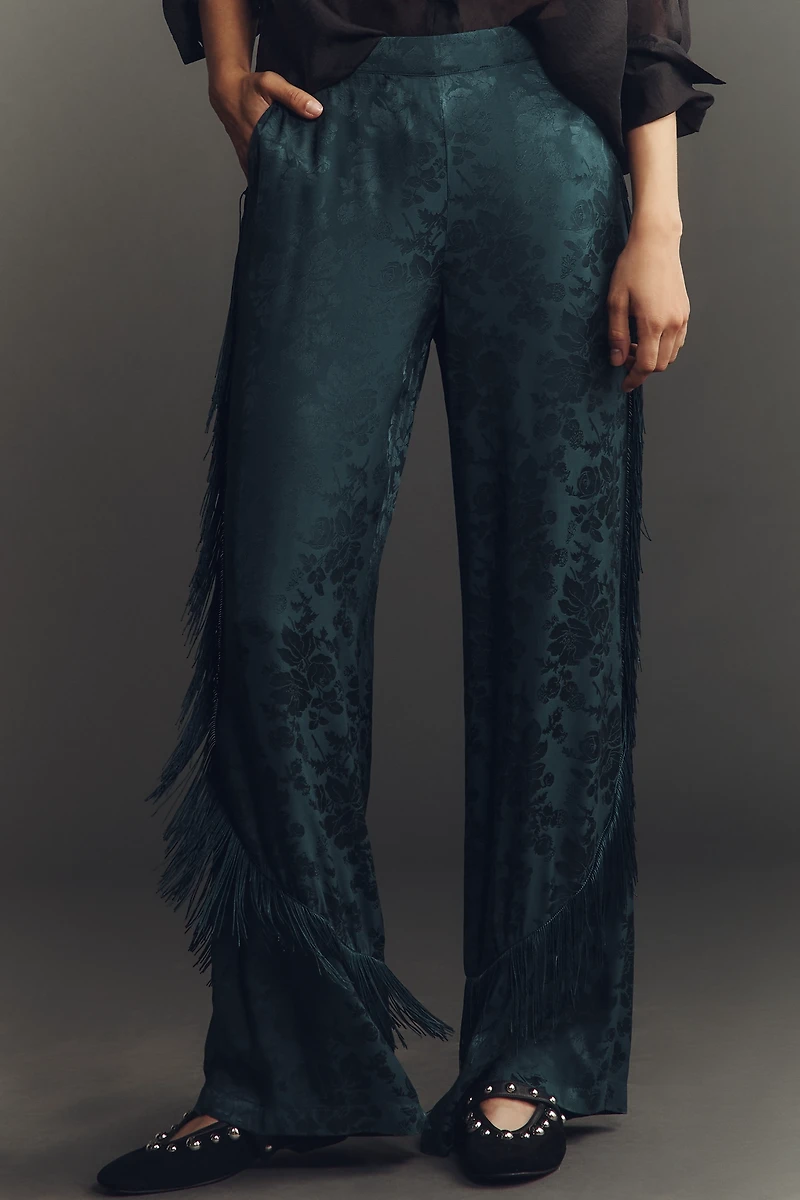 By Anthropologie Patterned Fringe Trouser Pants