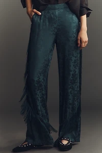 By Anthropologie Patterned Fringe Trouser Pants
