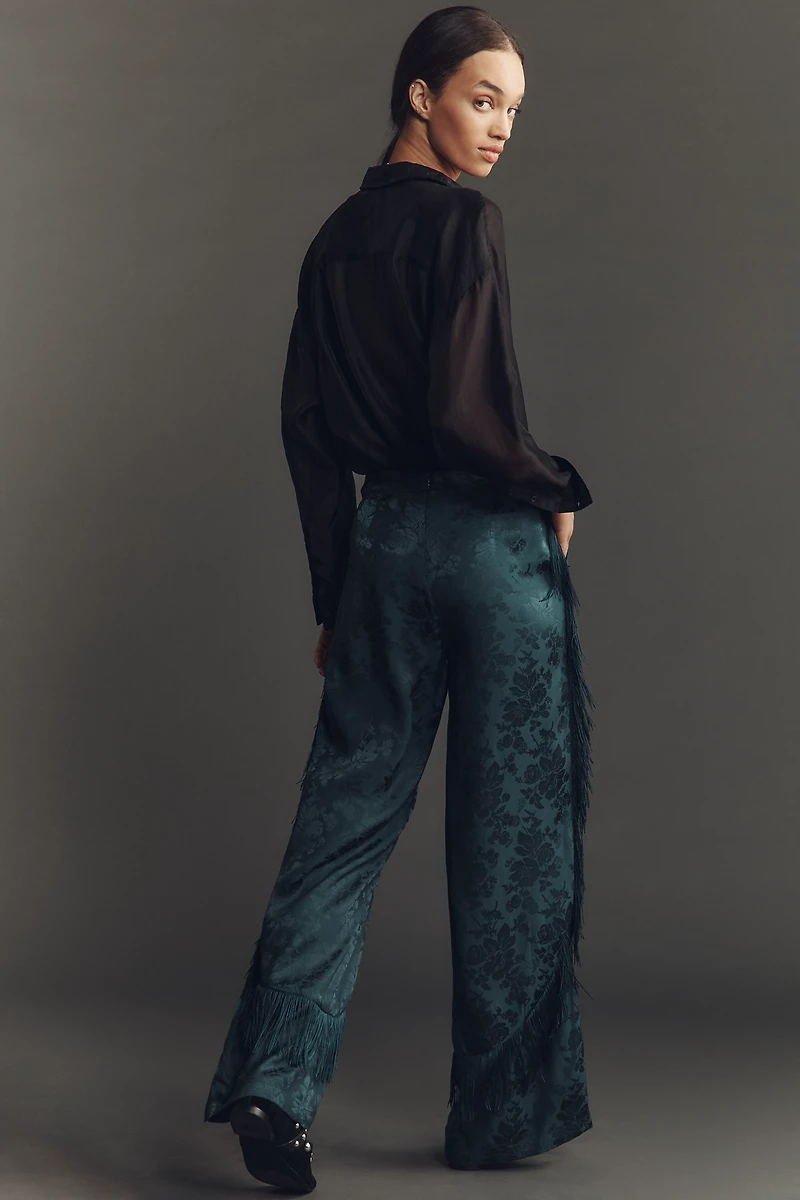 By Anthropologie Patterned Fringe Trouser Pants