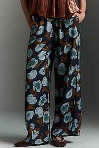 The Brooklin Printed Wide-Leg Pull-On Pants by Maeve