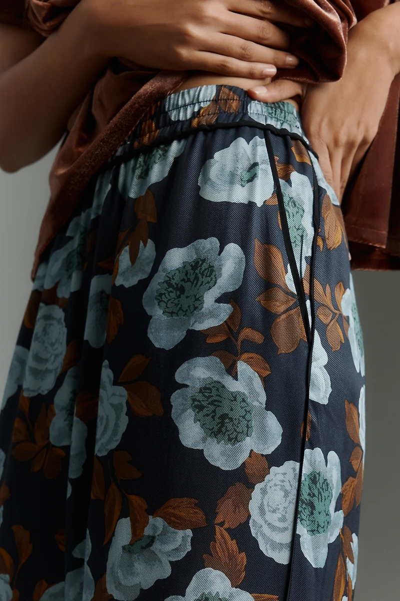 The Brooklin Printed Wide-Leg Pull-On Pants by Maeve