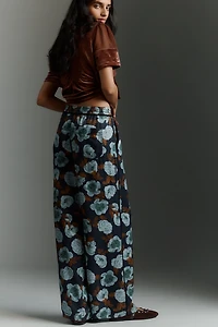 The Brooklin Printed Wide-Leg Pull-On Pants by Maeve