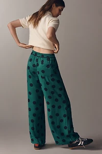 The Brooklin Printed Wide-Leg Pull-On Pants by Maeve