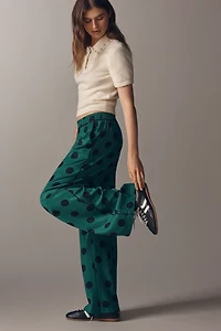 The Brooklin Printed Wide-Leg Pull-On Pants by Maeve