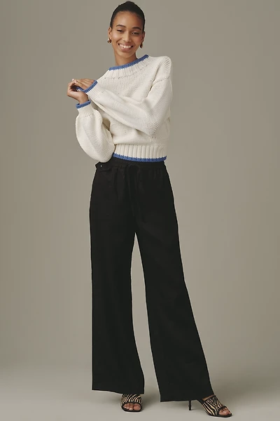 The Brooklin Linen Tie-Front Pull-On Pants by Maeve