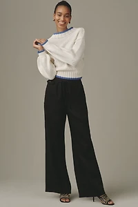 The Brooklin Linen Tie-Front Pull-On Pants by Maeve