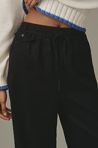 The Brooklin Linen Tie-Front Pull-On Pants by Maeve