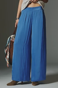 Maeve Draped Wide-Leg Pull-On Pants