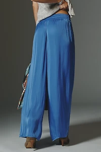 Maeve Draped Wide-Leg Pull-On Pants