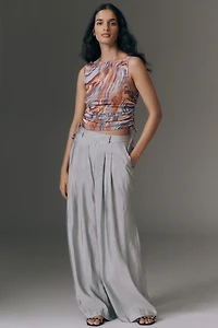 The Avery Sheer Wide-Leg Trousers by Maeve