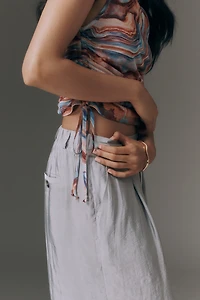 The Avery Sheer Wide-Leg Trousers by Maeve