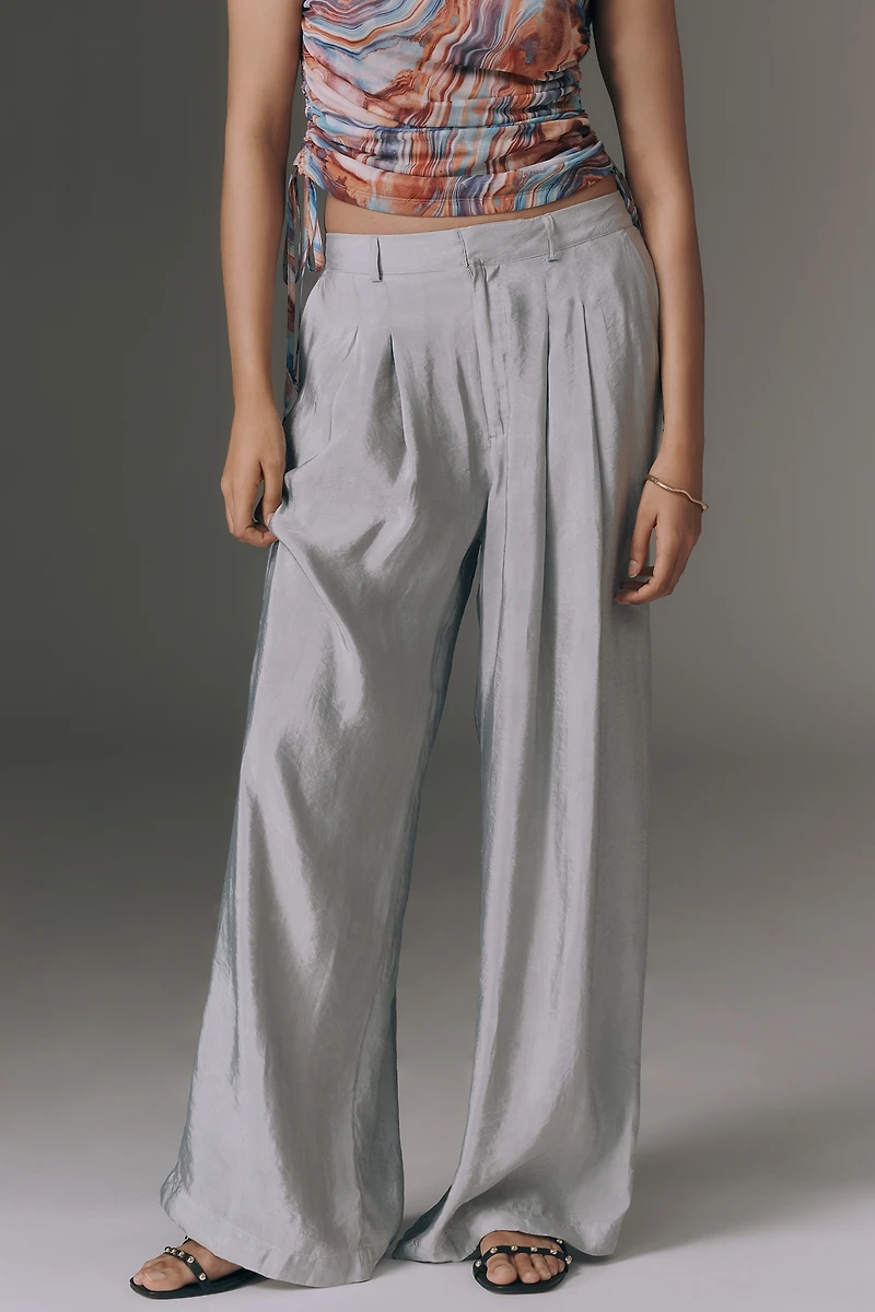The Avery Sheer Wide-Leg Trousers by Maeve