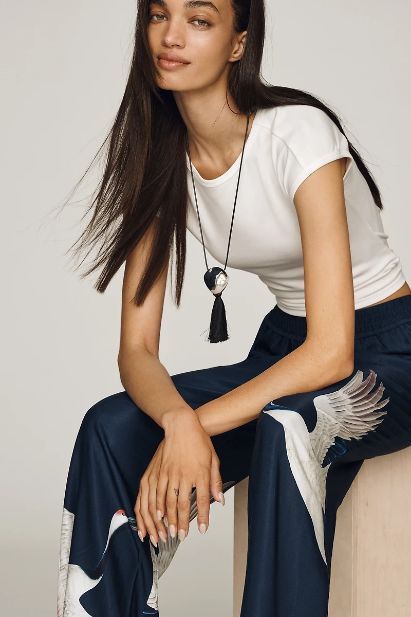 Maeve Brooklin Wide-Leg Track Pants
