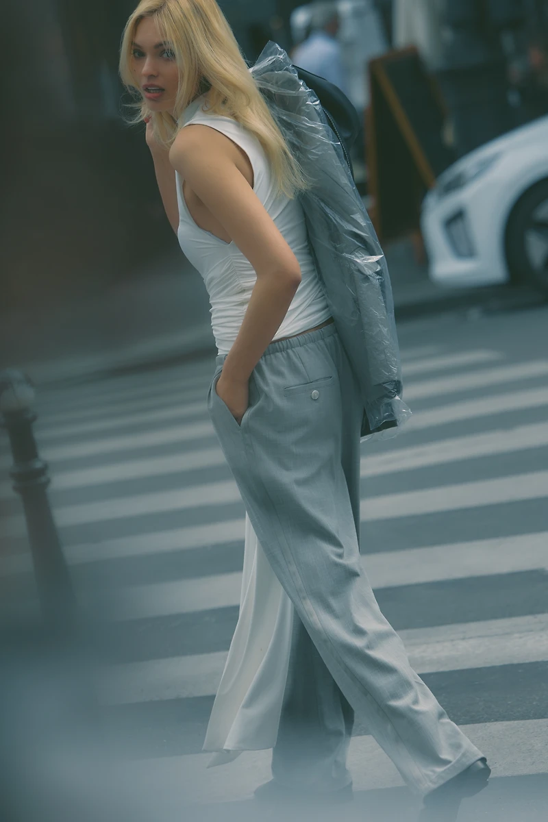 Maeve Pleated Wide-Leg Trousers