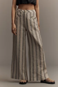 Mare Linen Striped Wide-Leg Pants