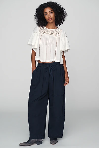 By Anthropologie Tie-Front Wide-Leg Pull-On Pants