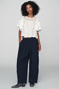 By Anthropologie Tie-Front Wide-Leg Pull-On Pants