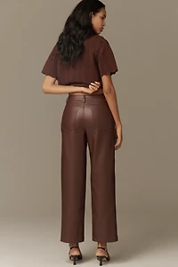 En Saison Delphine Cropped Coated Straight-Leg Pants