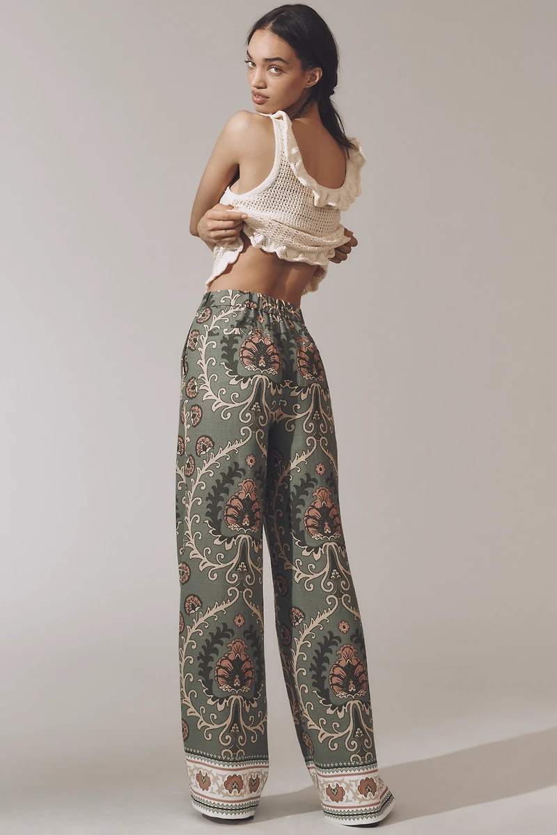 Sanctuary The Soft Printed Linen Blend Trouser Pants