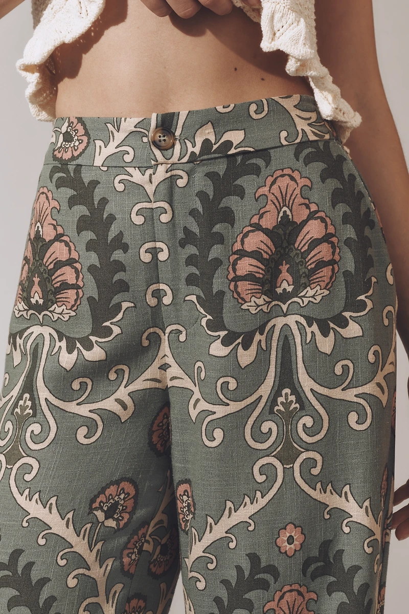 Sanctuary The Soft Printed Linen Blend Trouser Pants