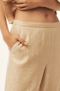 Sanctuary Coastal Sequin Linen Blend Wide-Leg Pants