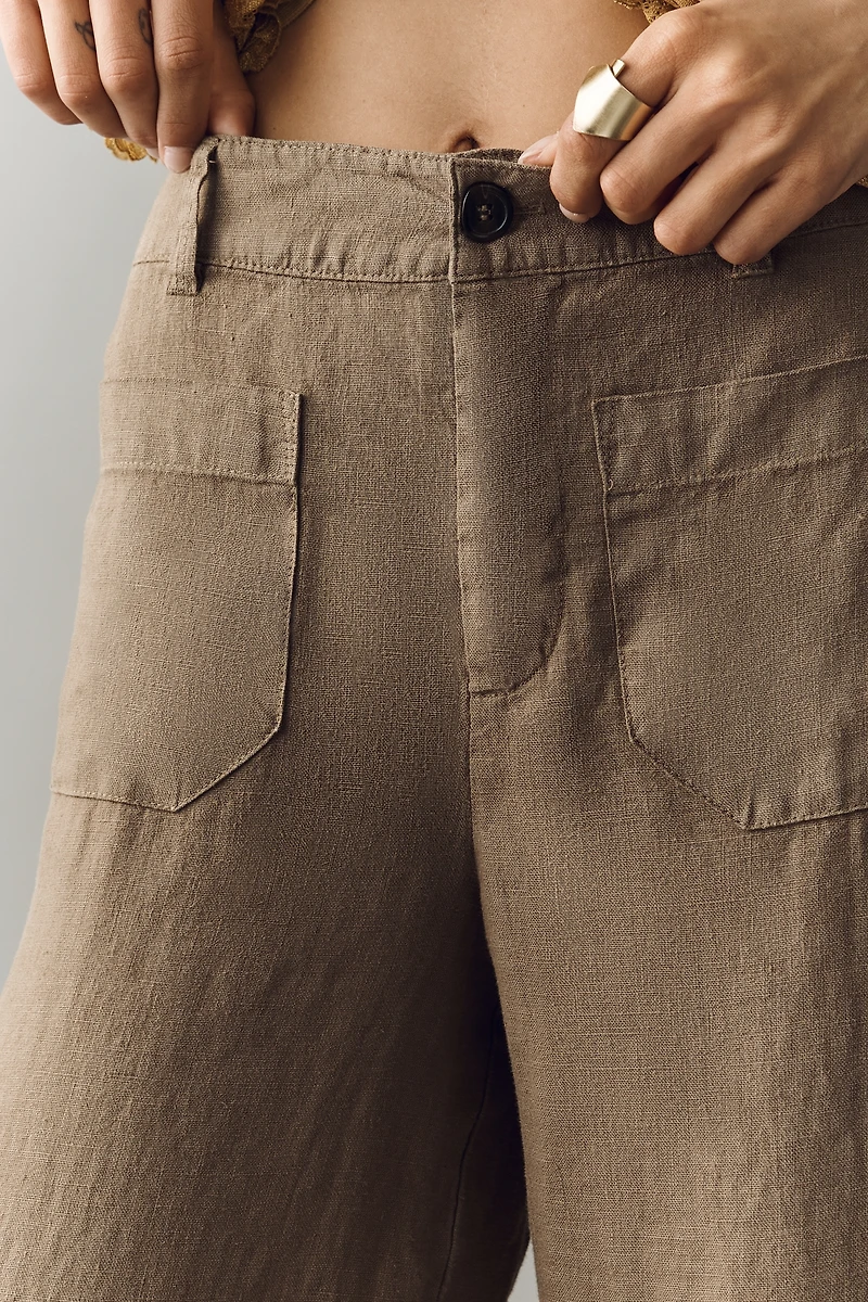Sanctuary The Marine Linen High Rise Wide Leg Pants