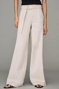 Sanctuary Soft Polish Cotton Blend Wide Leg Pants