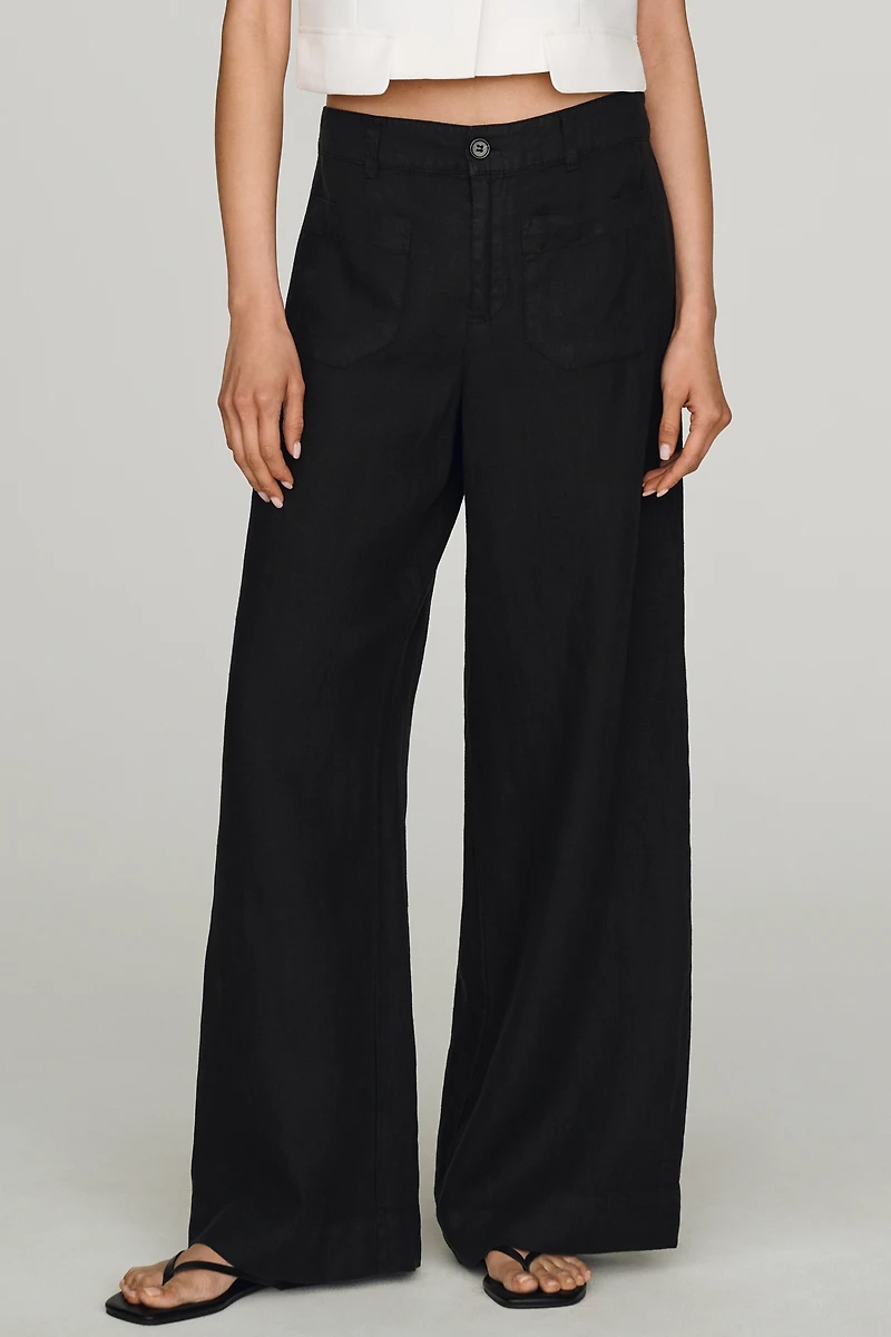 Sanctuary Linen Marine Wide-Leg Pants