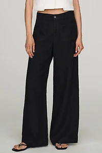 Sanctuary Linen Marine Wide-Leg Pants