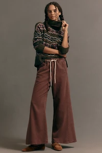 The Adi Pull-On Mid-Rise Flare Pants by Pilcro