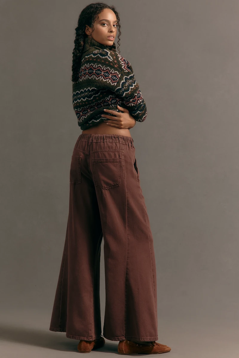 The Adi Pull-On Mid-Rise Flare Pants by Pilcro