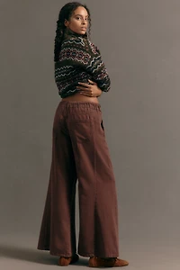 The Adi Pull-On Mid-Rise Flare Pants by Pilcro